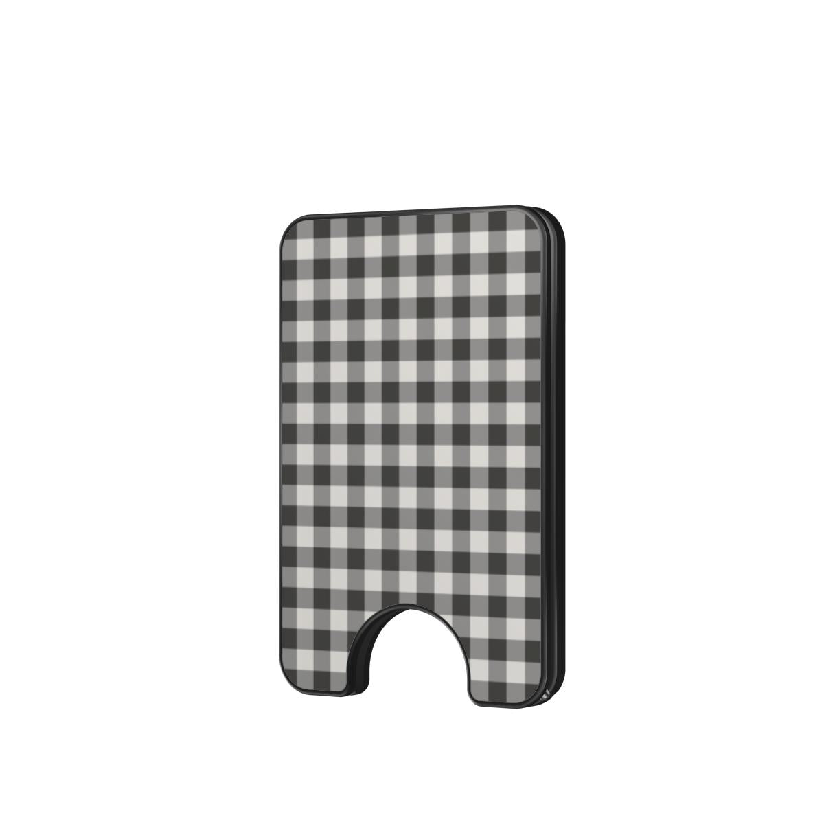Charcoal Gingham Magnetic wallet