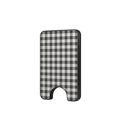 Charcoal Gingham Magnetic wallet