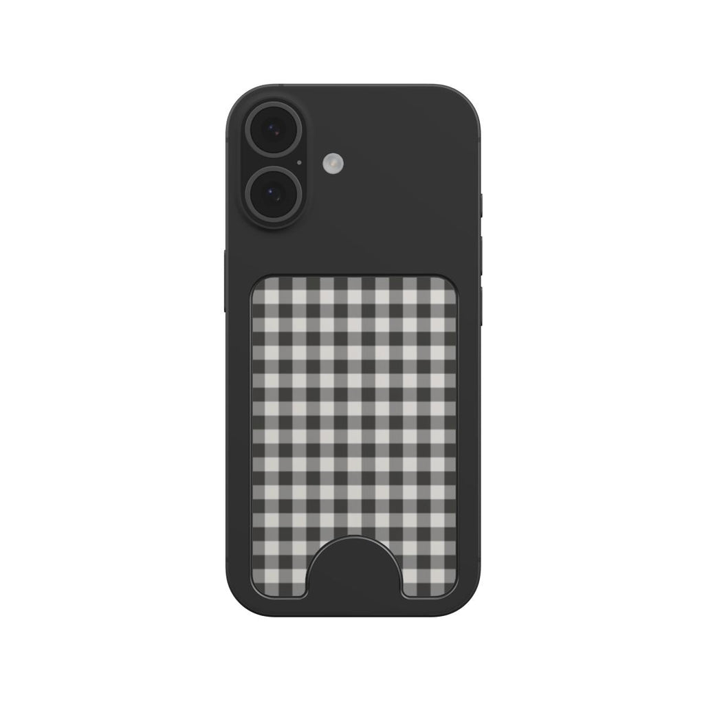Charcoal Gingham Magnetic wallet