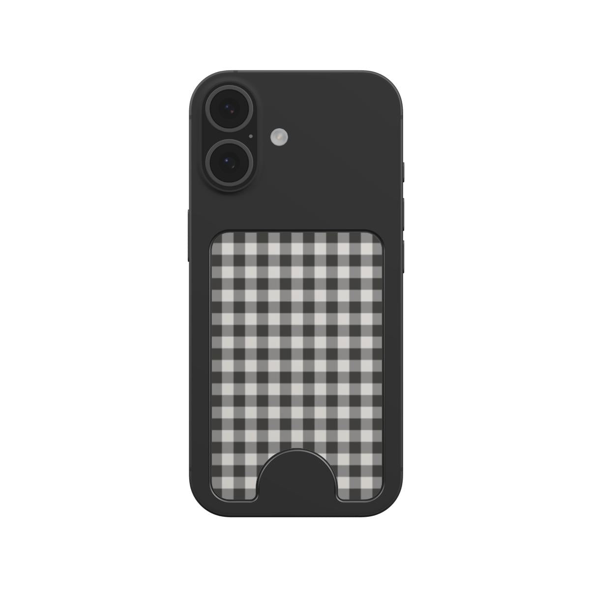 Charcoal Gingham Magnetic wallet