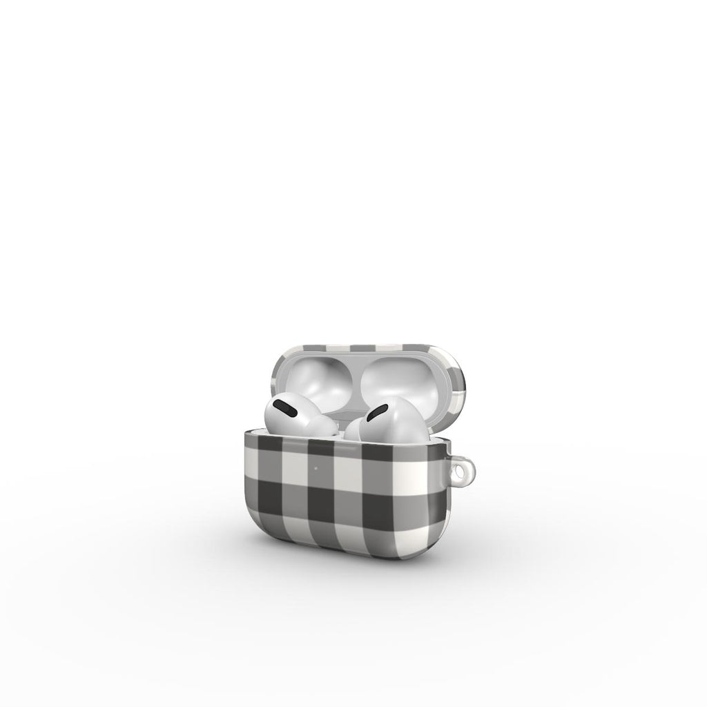 Charcoal Gingham Apple AirPods Tough Case