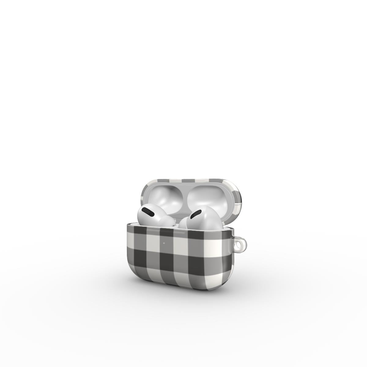 Charcoal Gingham Apple AirPods Tough Case
