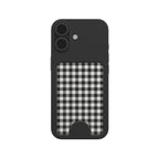 Black and White Gingham Magnetic Wallet, 3D product render