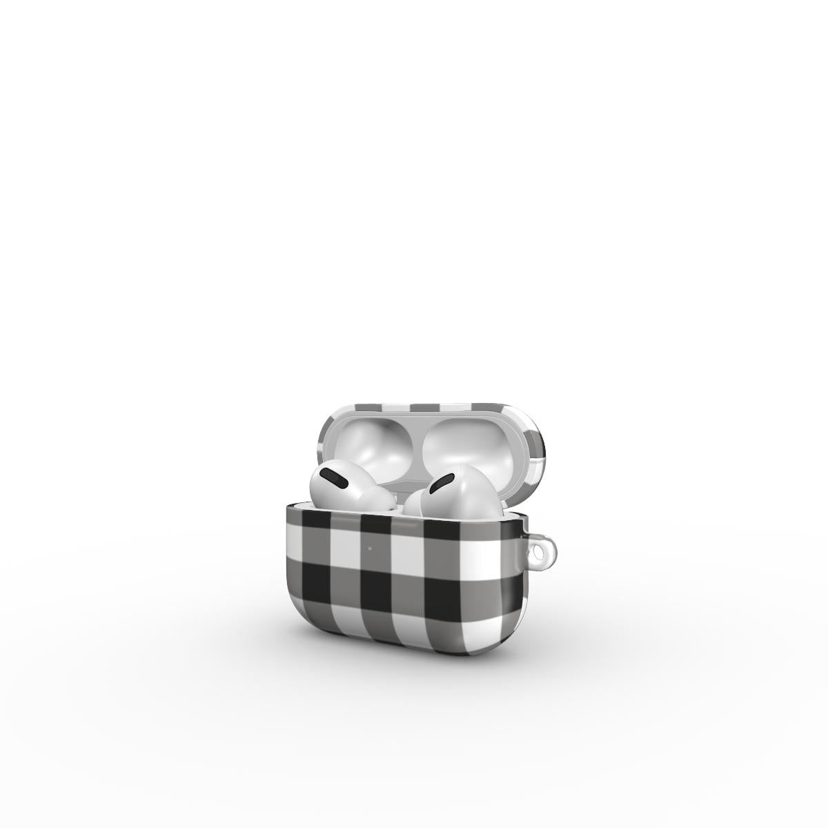 Blank and White Gingham Apple AirPods Tough Case