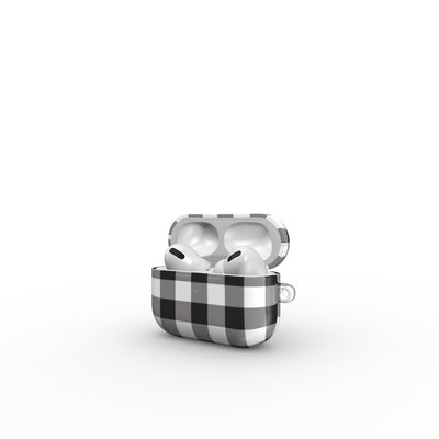Blank and White Gingham Apple AirPods Tough Case