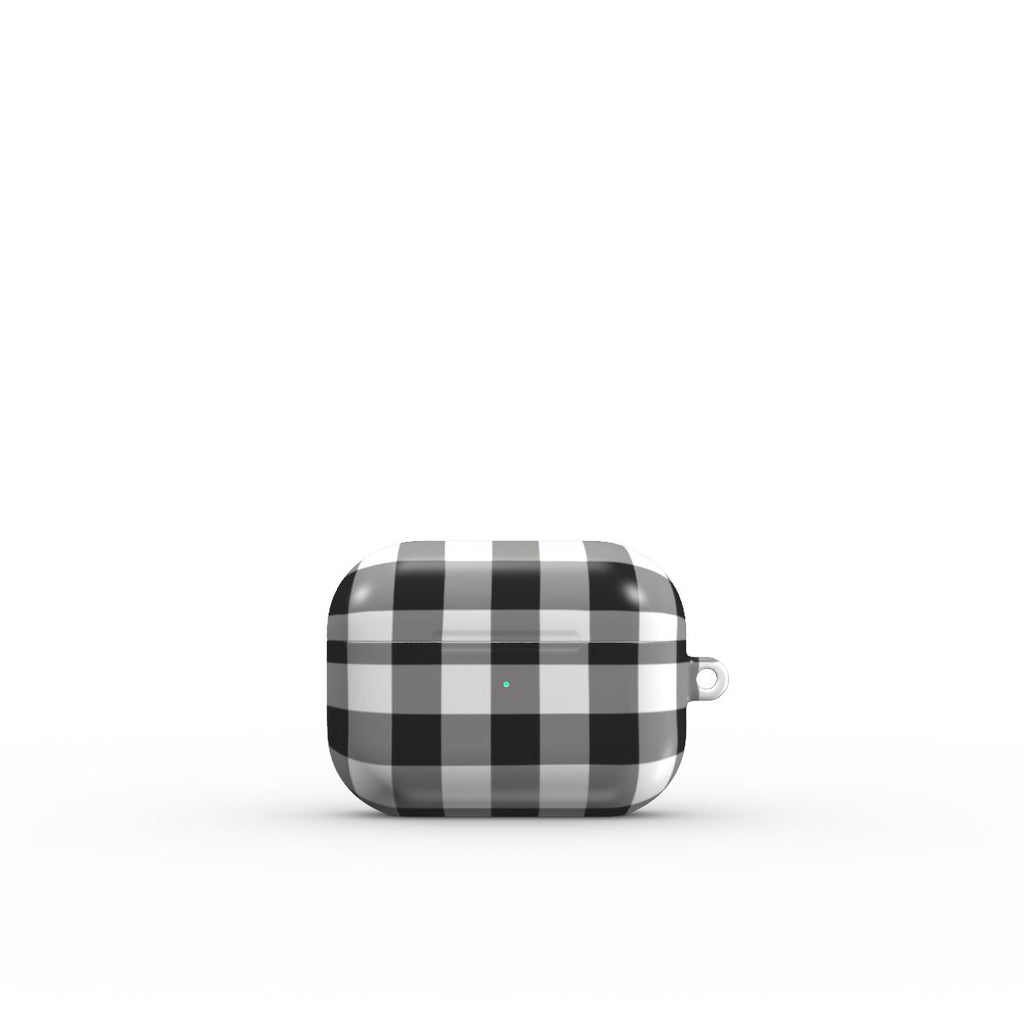 Blank and White Gingham Apple AirPods Tough Case