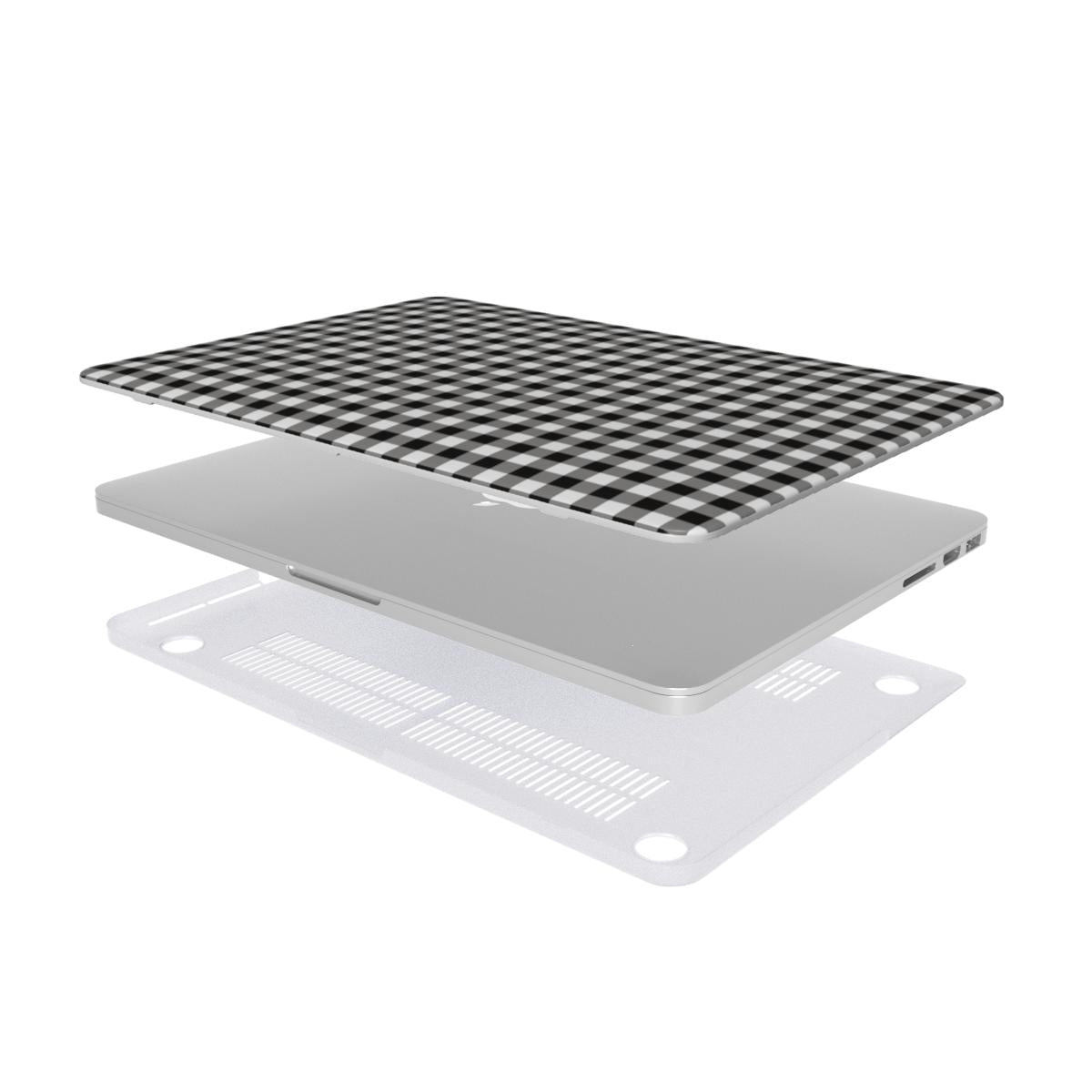 Blank and White Gingham MacBook Case