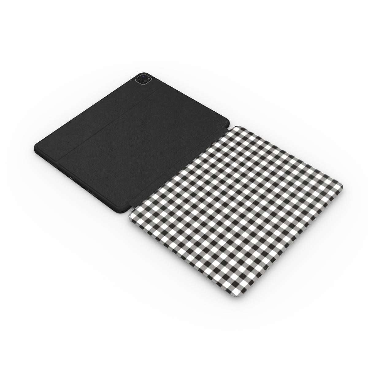 Blank and White Gingham Apple iPad Case