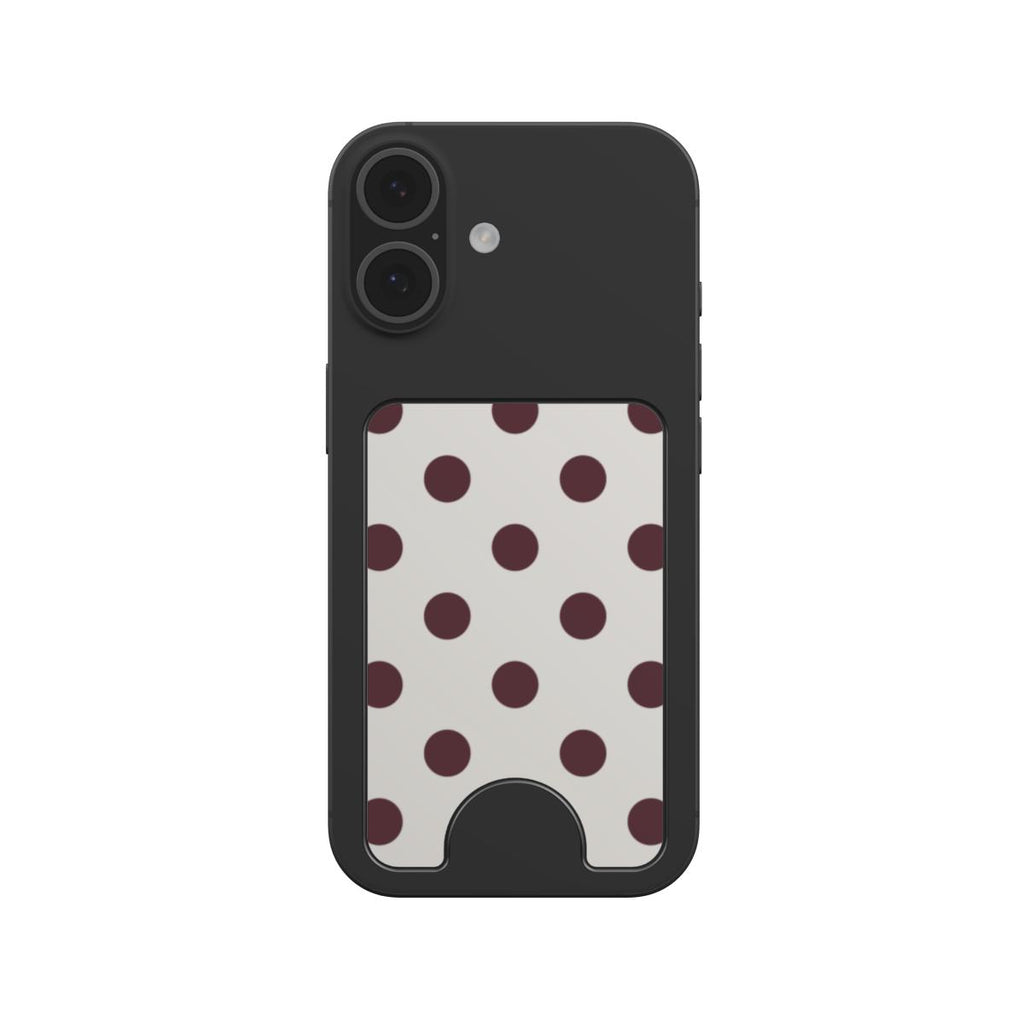 Burgundy in White Polka Dots Magnetic wallet