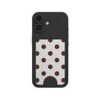 Burgundy in White Polka Dots Magnetic wallet