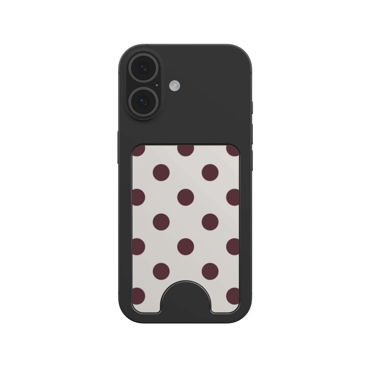 Burgundy in White Polka Dots Magnetic wallet