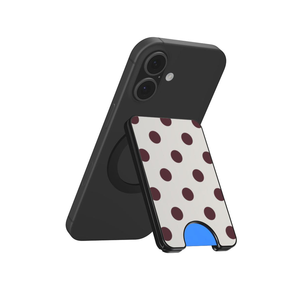 Burgundy in White Polka Dots Magnetic wallet
