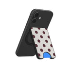 Burgundy in White Polka Dots Magnetic wallet