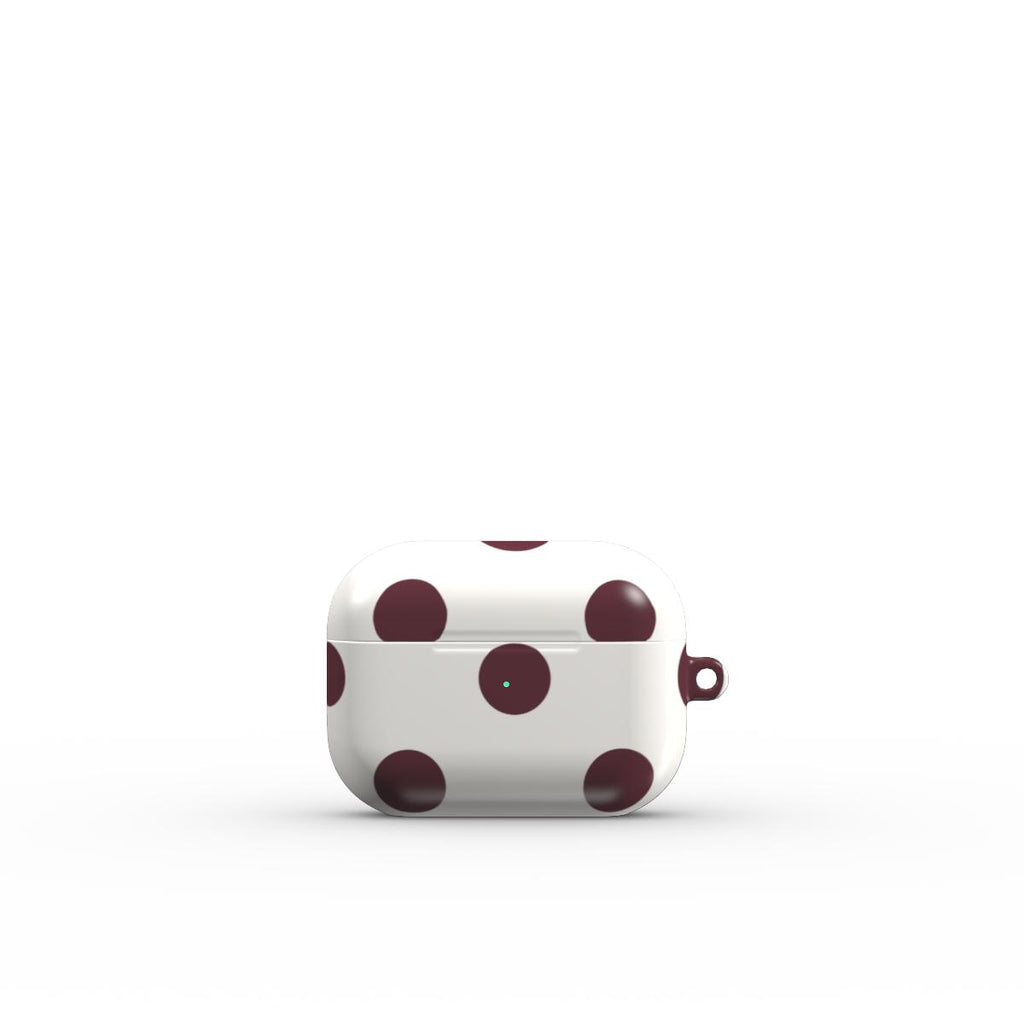 Burgundy in White Polka DotsApple AirPods Tough Case