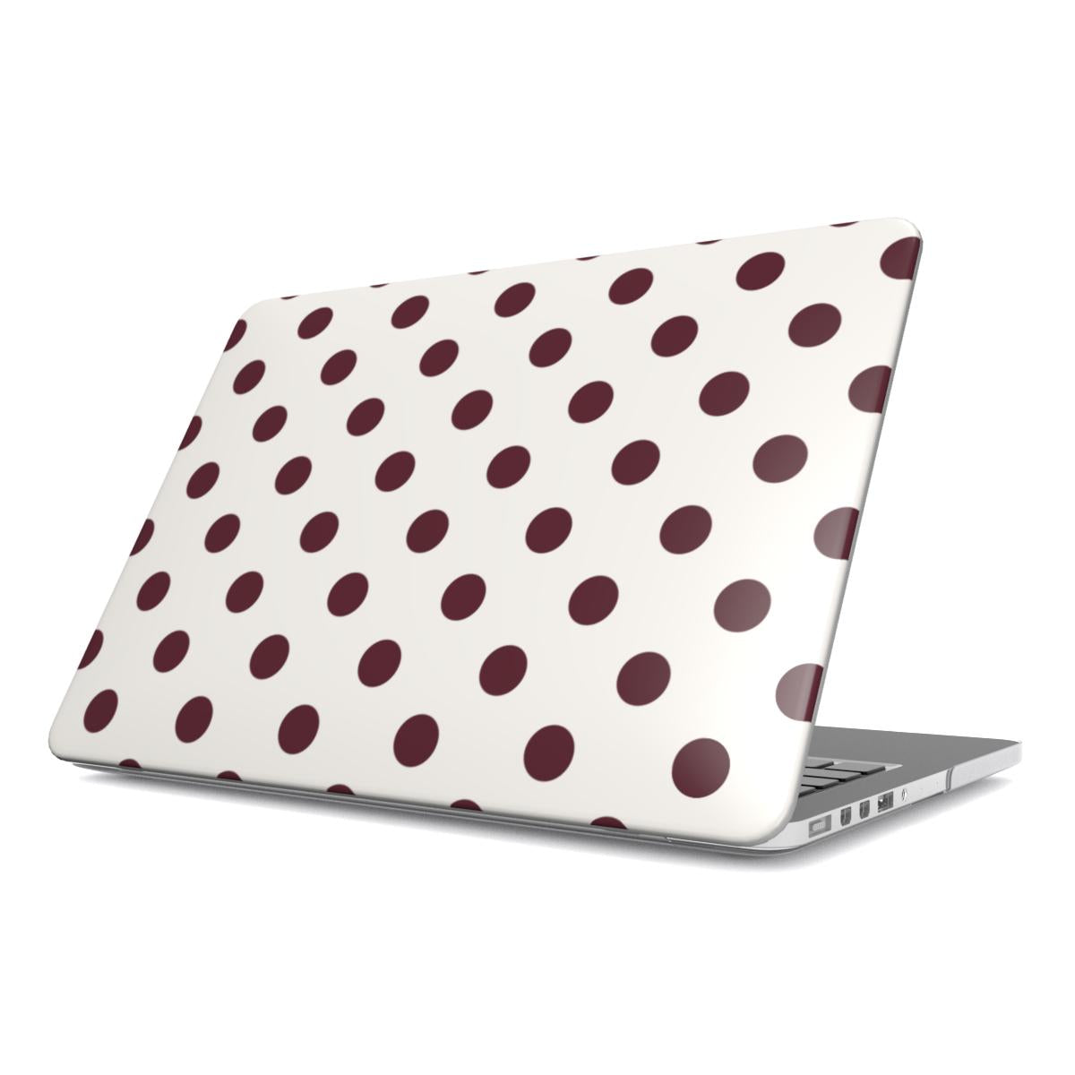 Burgundy in White Polka DotsMacBook Case