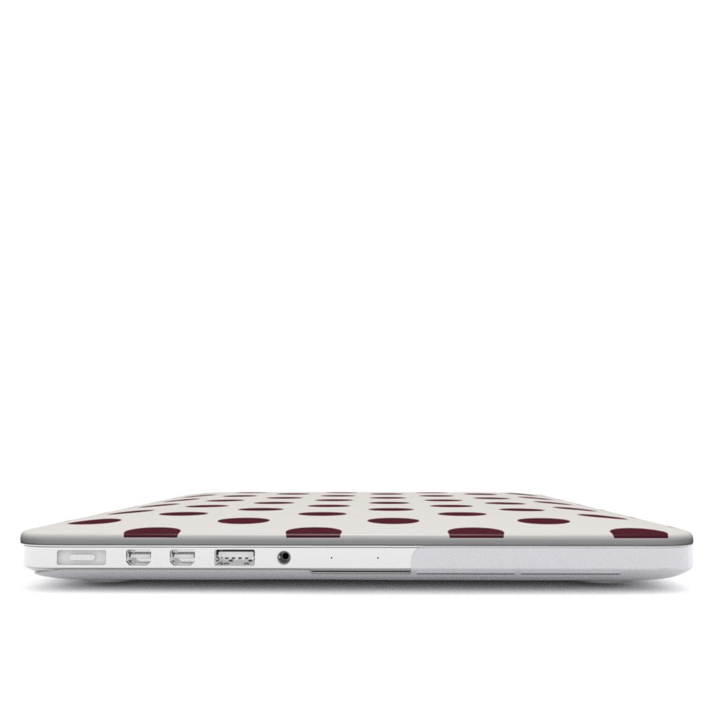 Burgundy in White Polka DotsMacBook Case