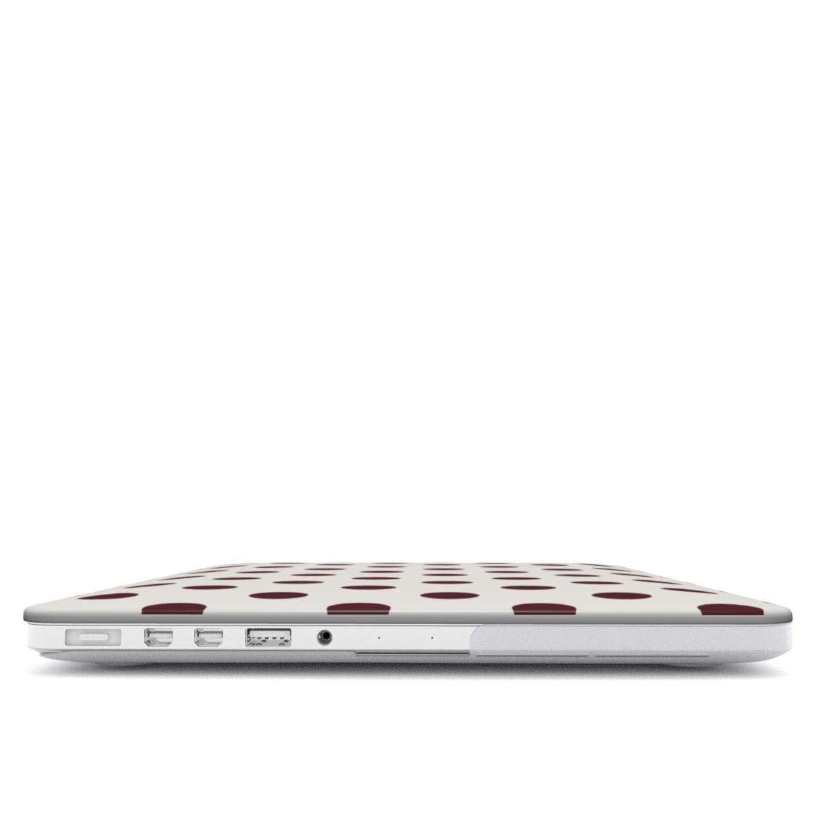 Burgundy in White Polka DotsMacBook Case