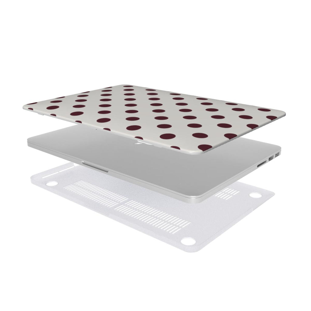 Burgundy in White Polka DotsMacBook Case