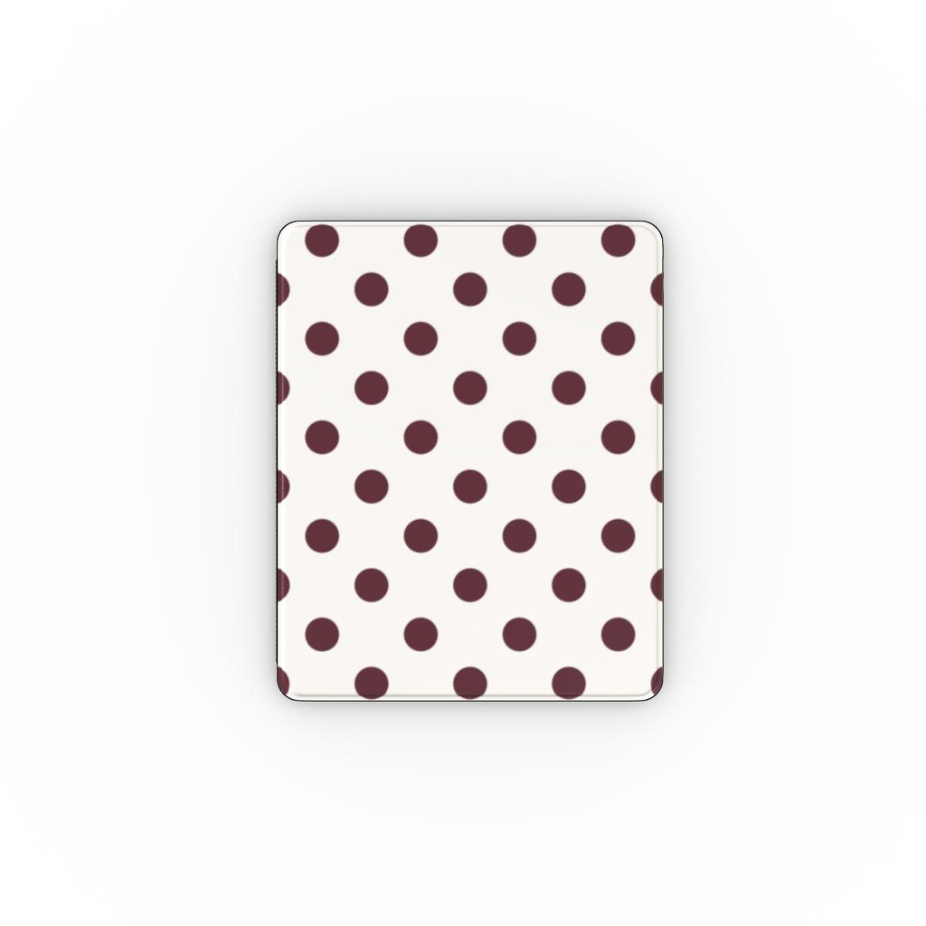 Burgundy in White Polka Dots Apple iPad Case