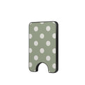 White in Sage Polka Dots Magnetic wallet