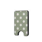 White in Sage Polka Dots Magnetic wallet