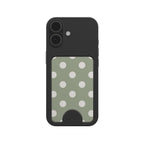 White in Sage Polka Dots Magnetic wallet