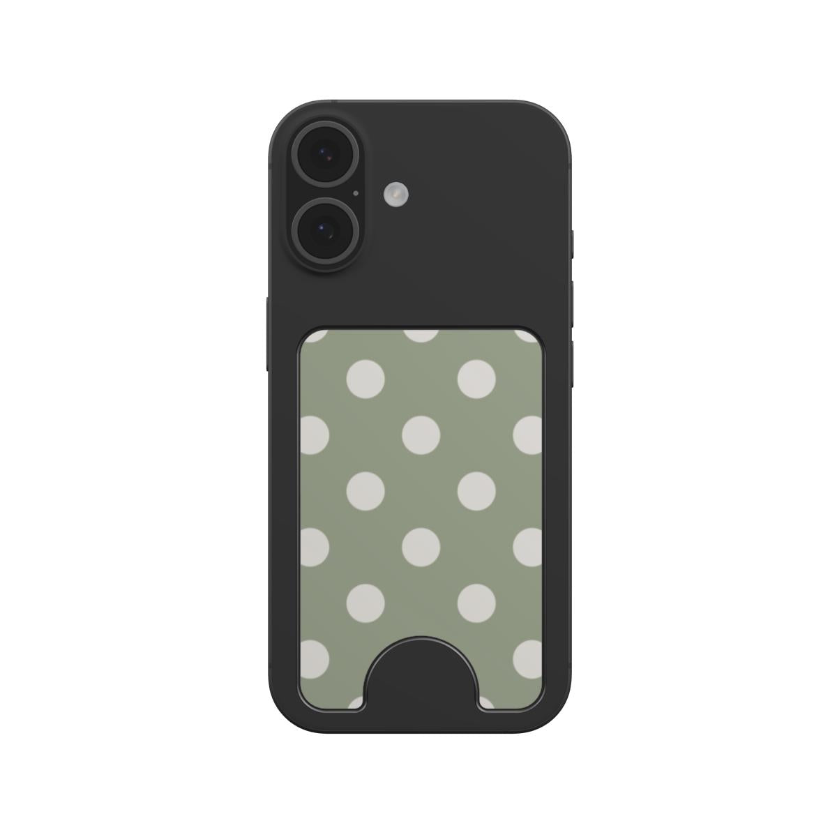 White in Sage Polka Dots Magnetic wallet