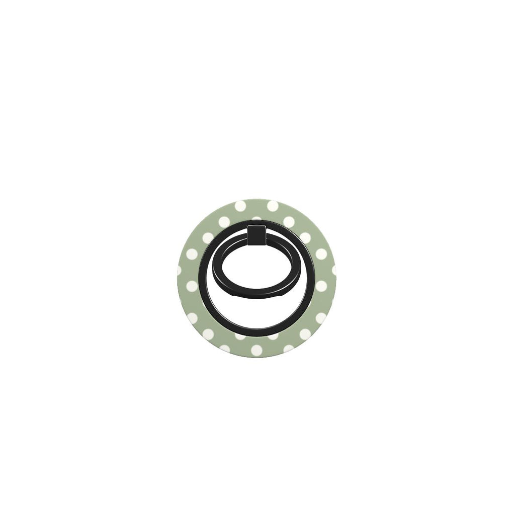 White in Sage Polka Dots Ring Holder
