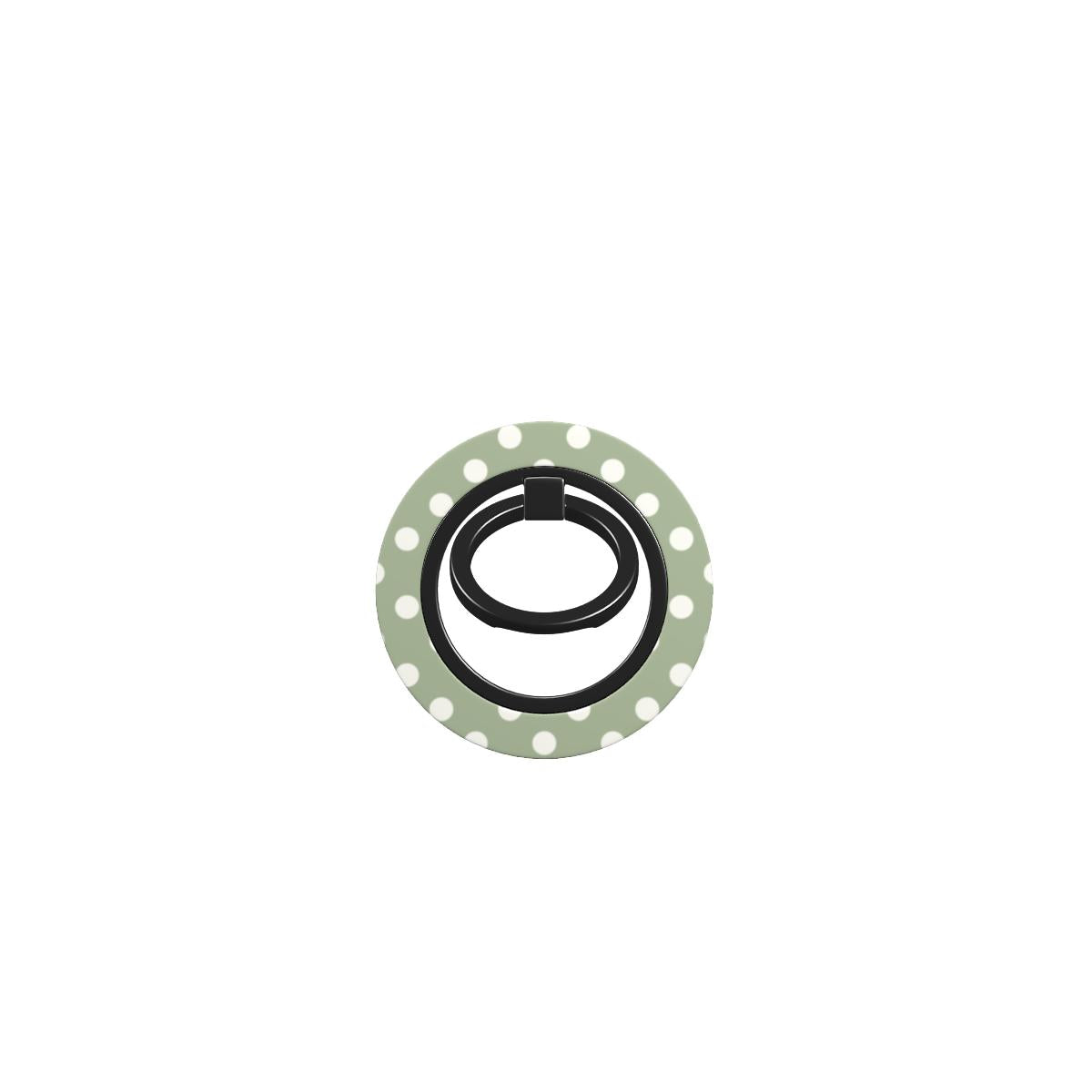 White in Sage Polka Dots Ring Holder