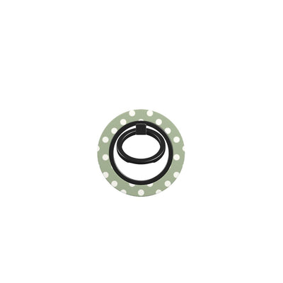White in Sage Polka Dots Ring Holder