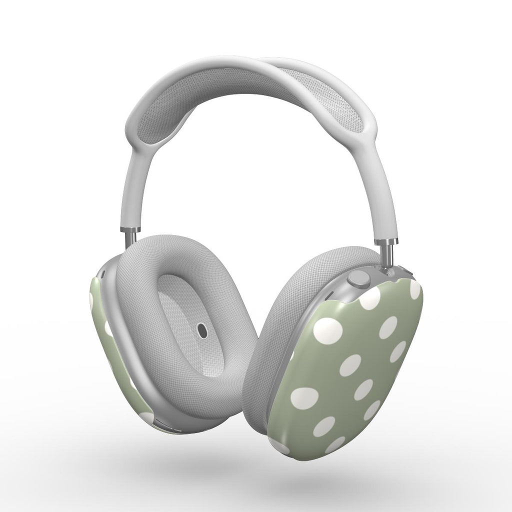 White in Sage Polka Dots Apple AirPods Max Tough Case