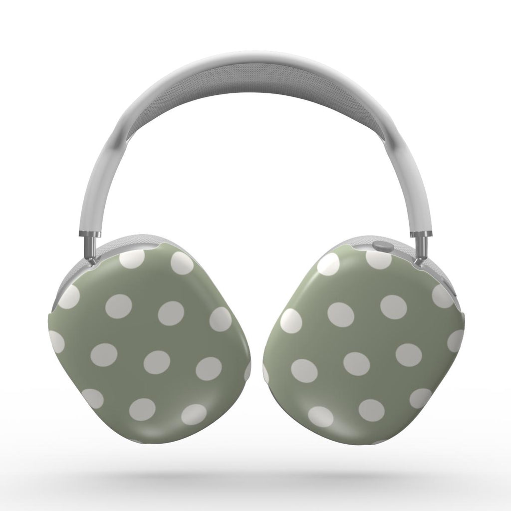 White in Sage Polka Dots Apple AirPods Max Tough Case