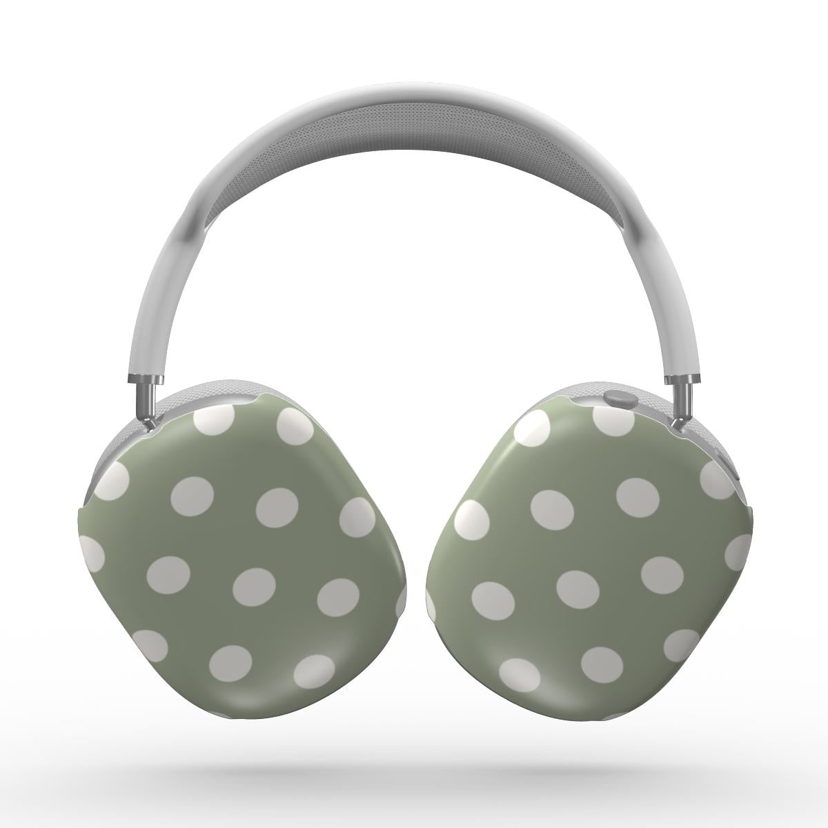 White in Sage Polka Dots Apple AirPods Max Tough Case