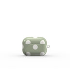 White in Sage Polka Dots Apple AirPods Tough Case