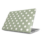 White in Sage Polka Dots MacBook Case