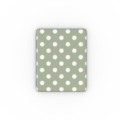 White in Sage Polka Dots Apple iPad Case