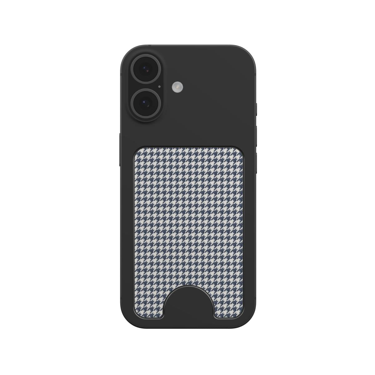 Navy Houndstooth Magnetic Wallet, 3D product render