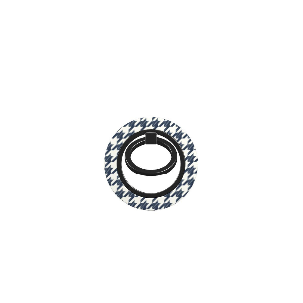 Navy Houndstooth Ring Holder, product photo on a white background