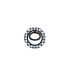 Navy Houndstooth Ring Holder, product photo on a white background