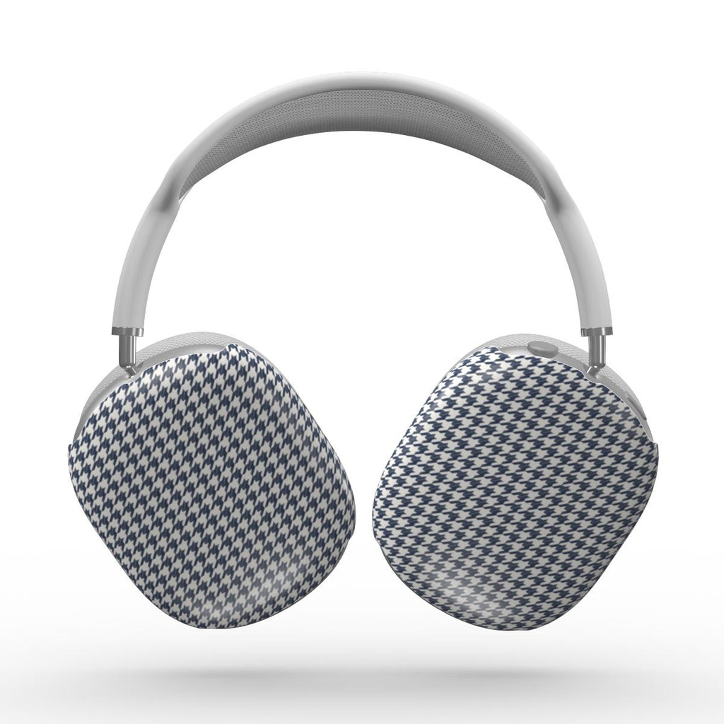 Navy Houndstooth Apple AirPods Max Tough Case — angled view