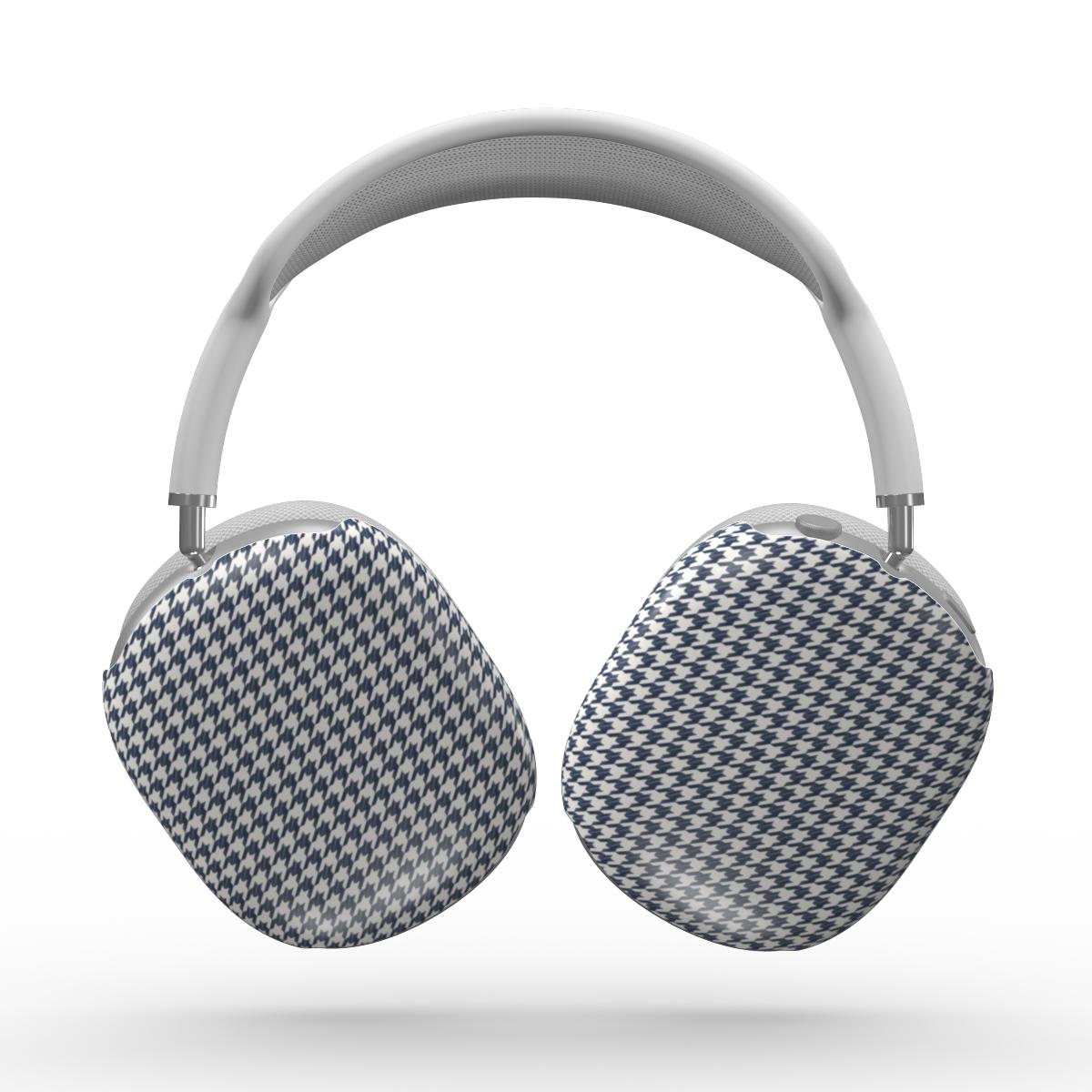 Navy Houndstooth Apple AirPods Max Tough Case — angled view