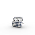 Navy Houndstooth Apple AirPods Tough Case — full view, front print