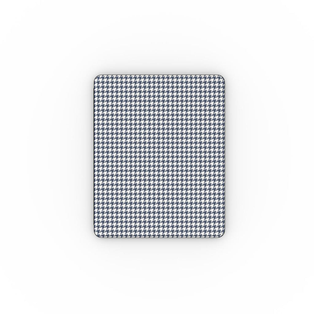 Navy Houndstooth Apple iPad Case — full view, front print