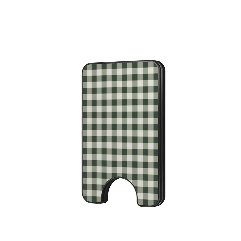 Deep Forest Gingham Magnetic Wallet, 3D product render