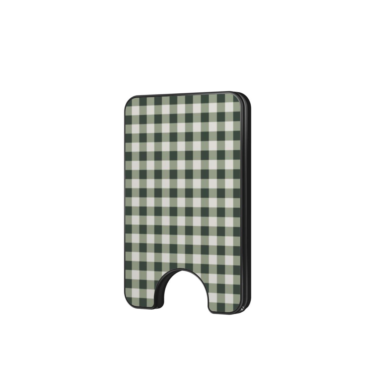 Deep Forest Gingham Magnetic Wallet, 3D product render