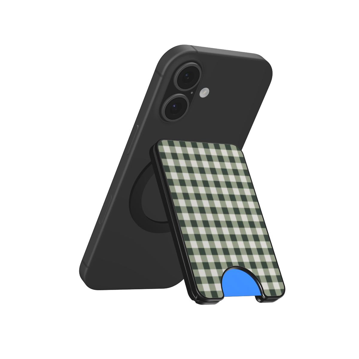 Deep Forest Gingham Magnetic Wallet, 3D product render