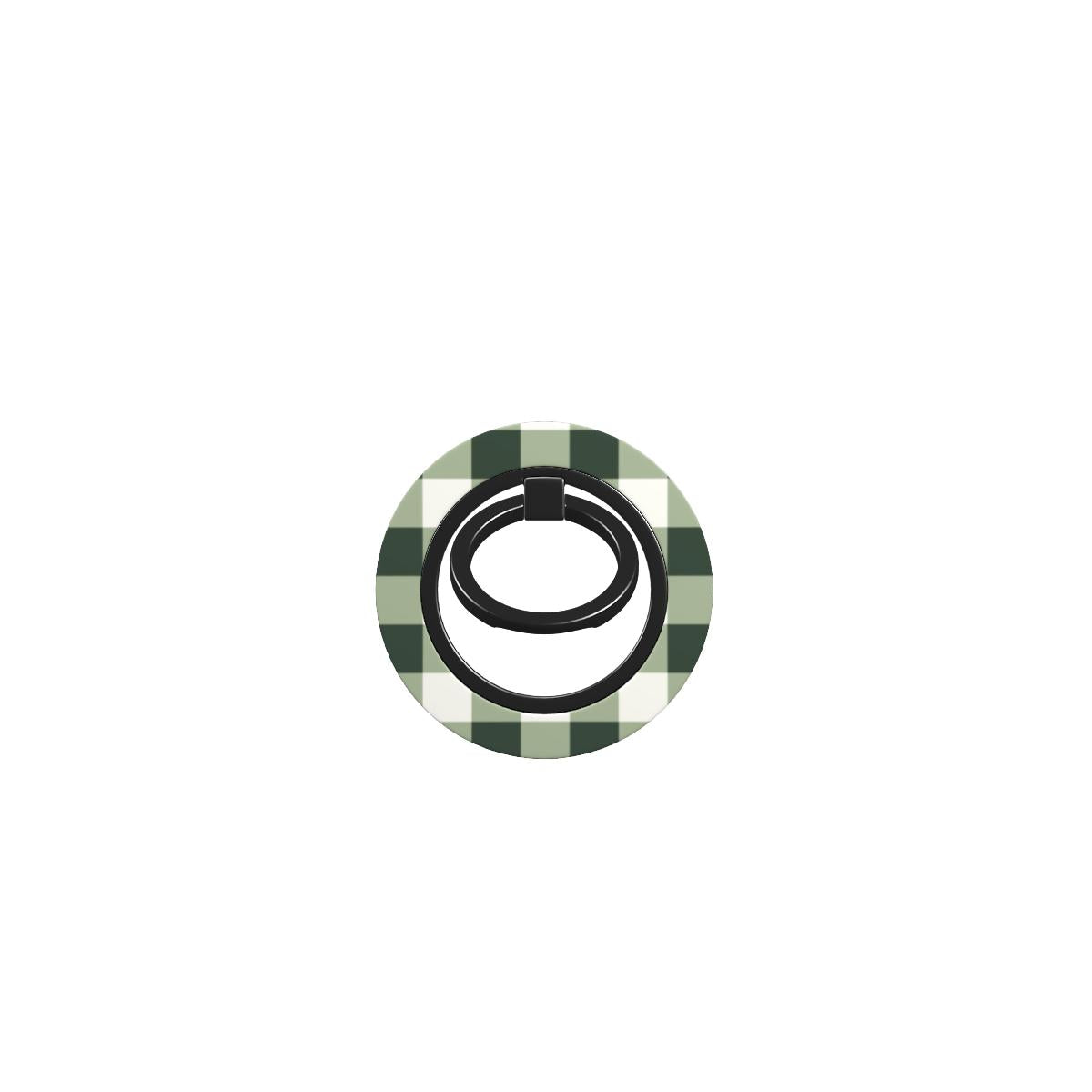 Deep Forest Gingham Ring Holder, product photo on a white background