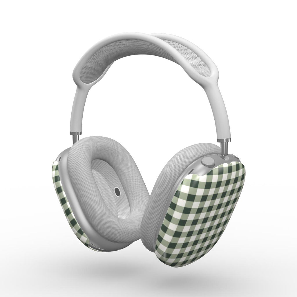 Deep Forest Gingham Apple AirPods Max Tough Case — full view, front print