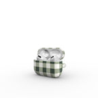 Deep Forest Gingham Apple AirPods Tough Case — full view, front print