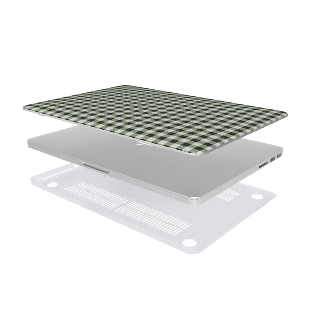 Deep Forest Gingham MacBook Case, 3D product render